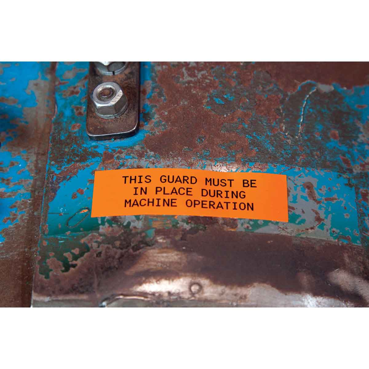 Лента Brady M21-500-595-OR, винил, чёрная на оранжевом, 12,7 ммх6,4 м - 2