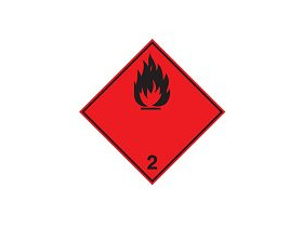 Знак маркировки грузов легковоспламеняющийся газ Brady adr 2.1b rl, белый на красном, 297x297 мм, b-7541, Ламинация, Полиэстер, 250 шт