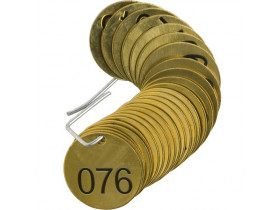 Бирки для маркировки клапанов пронумерованные Brady 76-100, 38 мм, латунь, 25 шт