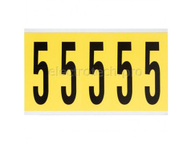 Цифра 5 Brady 5,25 карт, черный на желтом, 5 шт, 44x127 мм, Нейлон, b-499