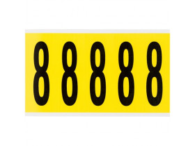 Цифра 8 Brady 8,25 карт, черный на желтом, 5 шт, 44x127 мм, Нейлон, b-499