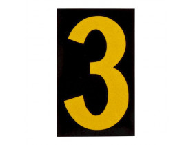 Цифра 3 Brady, желтый на черном, 25 шт, 25x38 мм, b-946, Винил, 25 шт.
