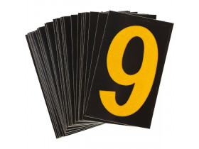 Цифра 9 Brady, желтый на черном, 25 шт, 25x38 мм, b-946, Винил, 25 шт.