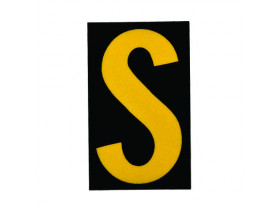 Буква S Brady, желтый на черном, 25 шт, 25x38 мм, b-946, Винил, 25 шт.