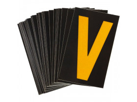 Буква V Brady, желтый на черном, 25 шт, 25x38 мм, b-946, Винил, 25 шт.