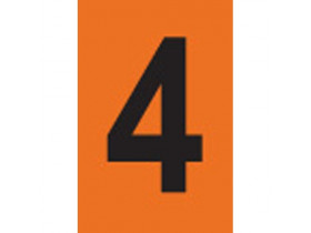 Цифра 4 Brady, черный на оранжевом, 25 шт, 25x38 мм, b-946, Винил, 25 шт.