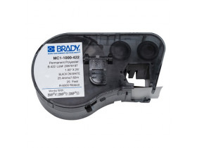Самоклеящаяся лента Brady MC1-1000-422, белый полиэстер, печать чёрным, 25,4 мм * 7,62 м, в картридже 7,62 м (BMP41/51/53)