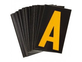 Буква A светоотражающая Brady, желтый на черном, 42x72 мм, b-946, Винил, 25 шт.