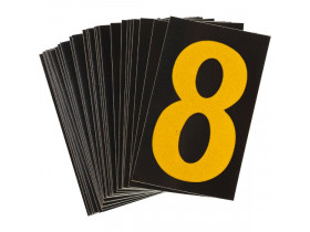 Цифра 8 Brady, желтый на черном, 38 шт, 35x48 мм, b-946, Винил, 25 шт.