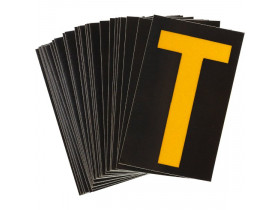Буква T Brady, желтый на черном, 38 шт, 35x48 мм, b-946, Винил, 25 шт.
