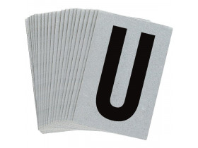 Буква U Brady, черный на серебряном,белом, 6 шт, 38x89 мм, b-946, Винил, 25 шт.