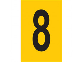 Цифра 8 Brady, черный на желтом, 25 шт, 25x38 мм, b-946, Винил, 25 шт.