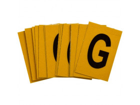 Буква G Brady, черный на желтом, 25 шт, 25x38 мм, b-946, Винил, 25 шт.