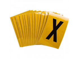 Буква X Brady, черный на желтом, 25 шт, 25x38 мм, b-946, Винил, 25 шт.