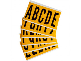 Буквы на карте Brady букв,25 карт /,материал в-946, черный на желтом, 44x127 мм, Комплект, 5 шт