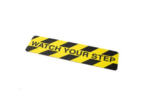 Ленты антискольжения для обозначения опасных мест Brady вырубленные накладки,24 накладки, «watch your step», 150x600 мм